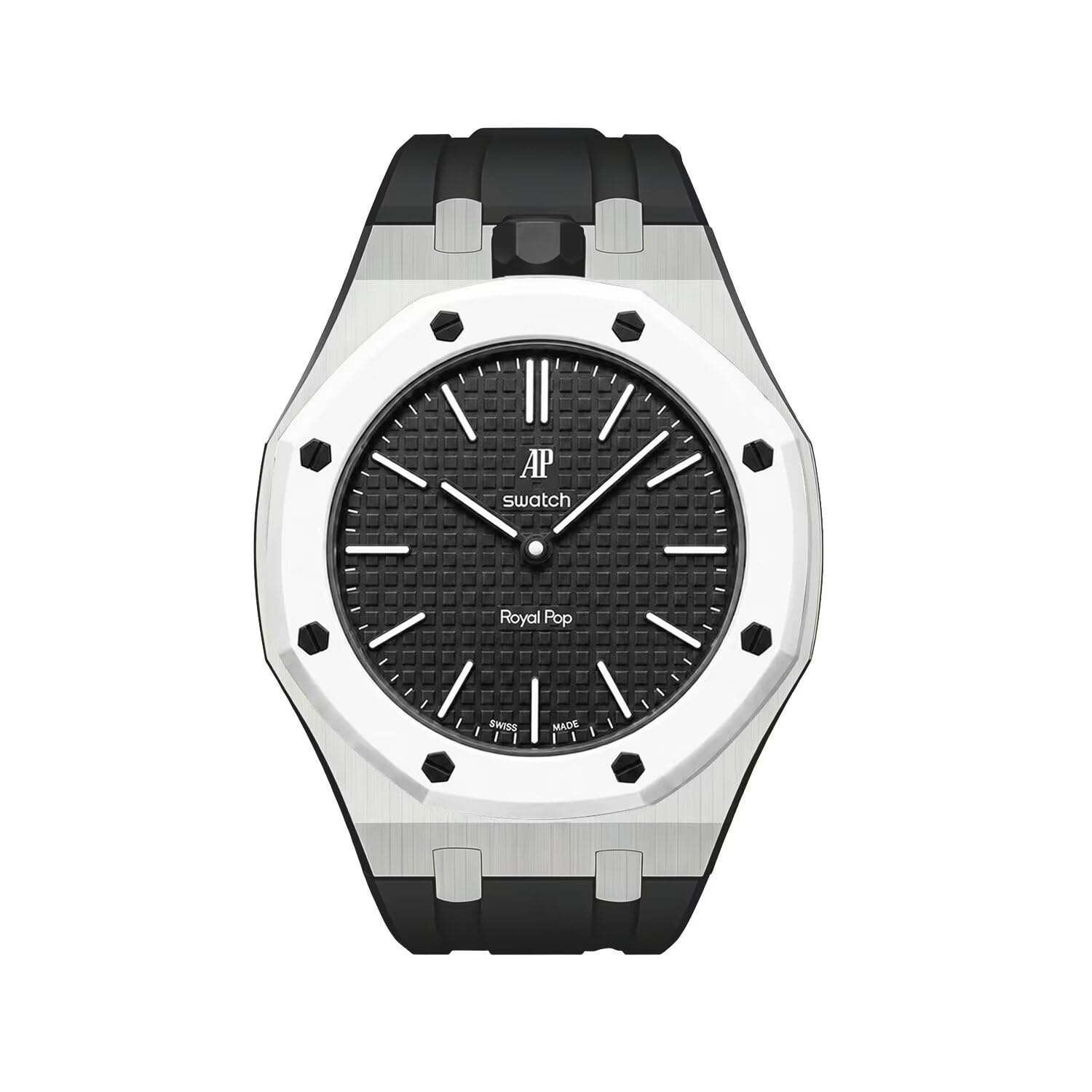 TingYR Correa Compatible con Swatch Royal Pop, Correa de Reloj de Silicona con Caja De Reloj De Acero Inoxidable, Brazalete Cómodo e Impermeable.