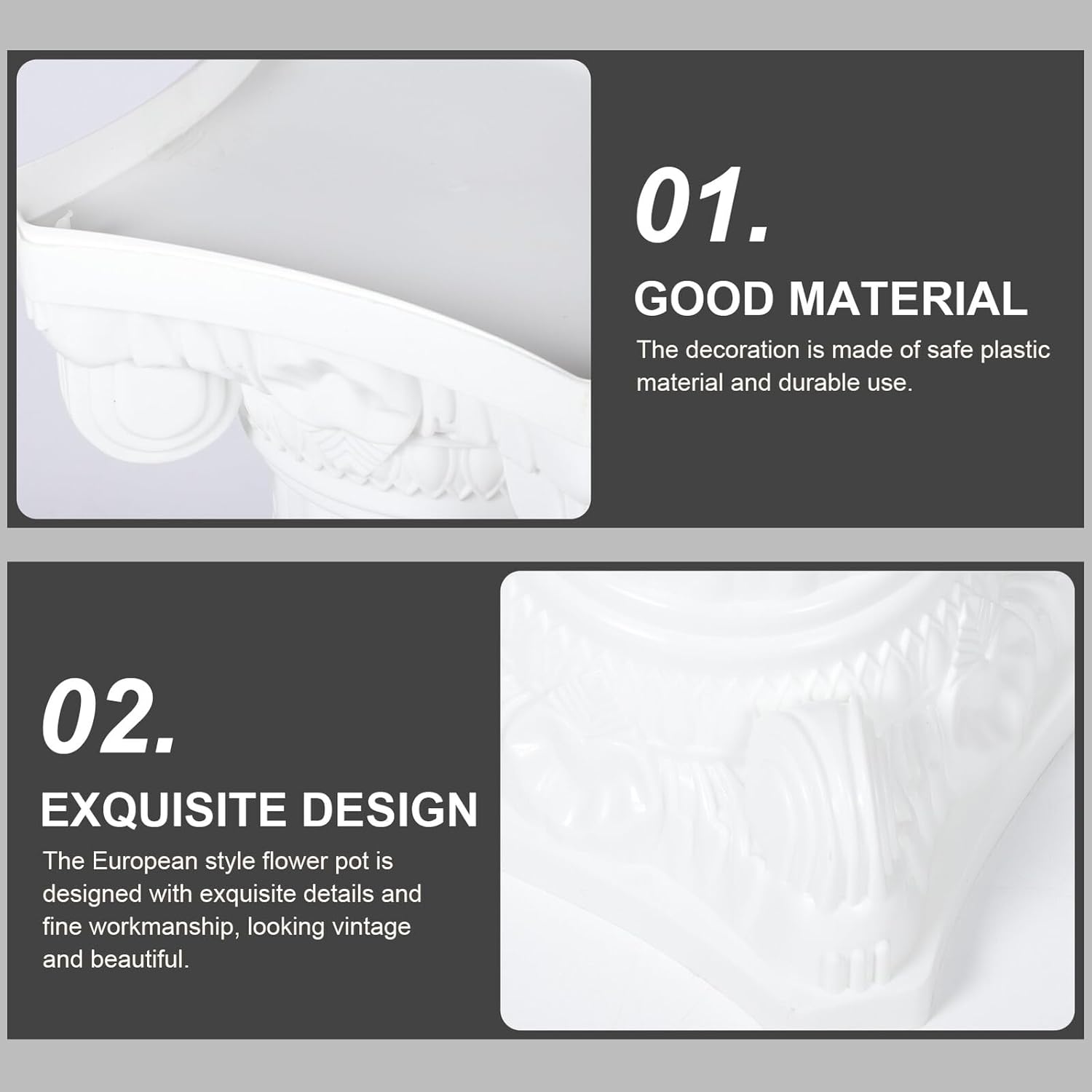 DECHOUS Roman Style Planter Urn Plastic Wedding Flower Pot Vintage European Retro Plant Container Outdoor Garden Pathway Decor for Wedding and Home