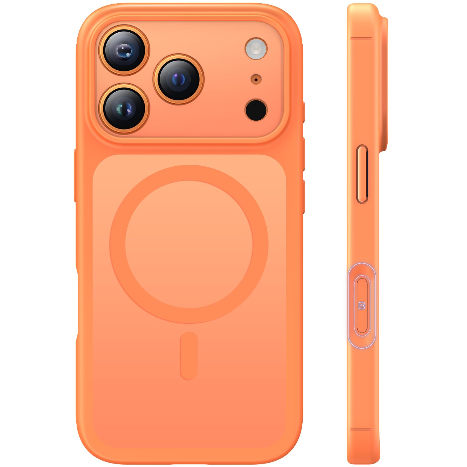 TAURI Magnetica Cover per iPhone 17 Pro Max,Compatibile con MagSafe, Custodia per Controllo Della Fotocamera, Protezione Militare Antishock Sottile - Arancione