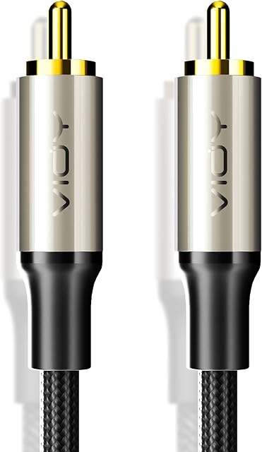 VIOY Digital Coaxial Audio Cable [1M], RCA Male to Male [Dolby Hi-Fi] Digital Audio Lead Stereo S/PDIF Coaxial Phono Cable for Video, AV Receiver, Amplifier, Speaker Soundbar, Home Theater