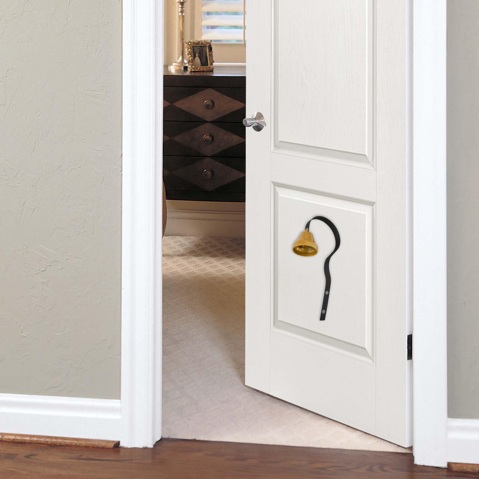 Colexy Campanello Antico Campanello per Negozianti Campanello da addestramento per Cani, Campanello per Porta d'ingresso del Negozio per Decorazione Domestica, Cane vasino (Nero)