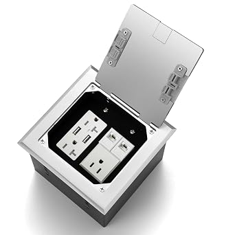 Recessed Floor Outlet with 2 * 20 Amp Tamper Resistant Receptacle