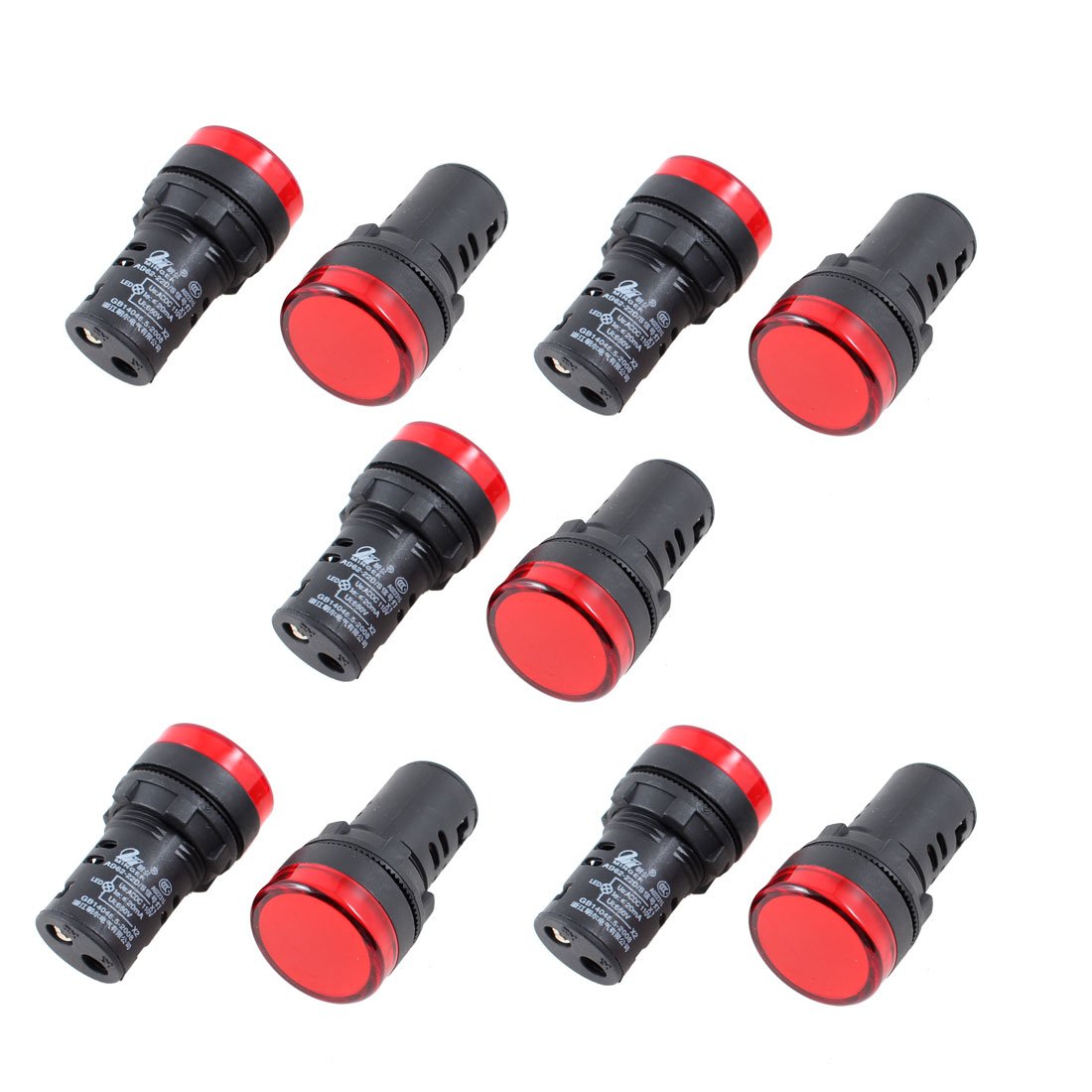 AC/DCsuitablevoltageV Energy Saving LED Indicator Signal Lamp 22mm 10Pcs Red Light (SN: d1b c9b 3e9 f46 ddc)-picture-27