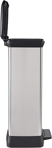 Miniatura 9 de Curver Tapa en acero inoxidable como acabado, reciclaje perfecto para uso doméstico en interiores para eliminación de basura, 50 litros, metálico