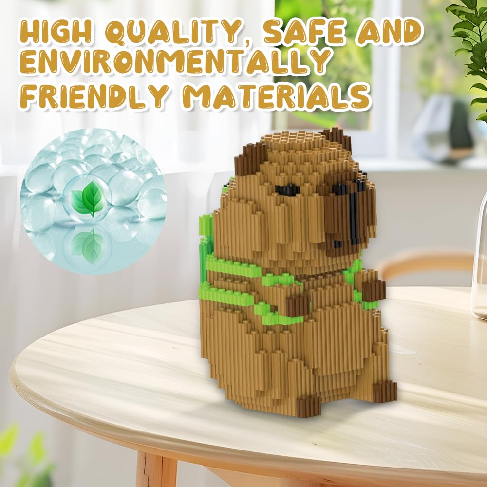 Capybara Zestaw klocków, 1606 bloków, klasyczne mini klocki z kreskówki, cząsteczki z tworzywa sztucznego, zestaw klocków do budowy mikro Capybara, model 3D, zwierzęta, bloki budowlane dla