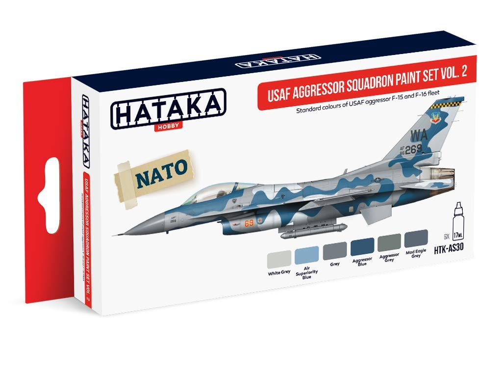 Hataka Hobby Gold Htk-As30 Usaf Aggressor Squadron Paint Set Vol. 2