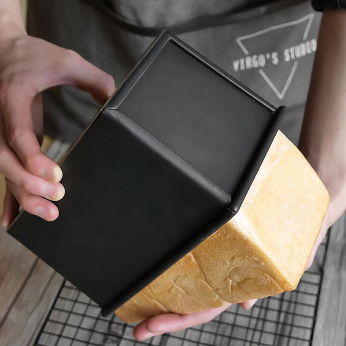 ifundom Toastbrotform Vielseitig Verwendbar aus Kohlenstoffstahl mit Deckel 2 Stück Antihaft Kastenform Wärmeleitfähigkeit für Brotbacken