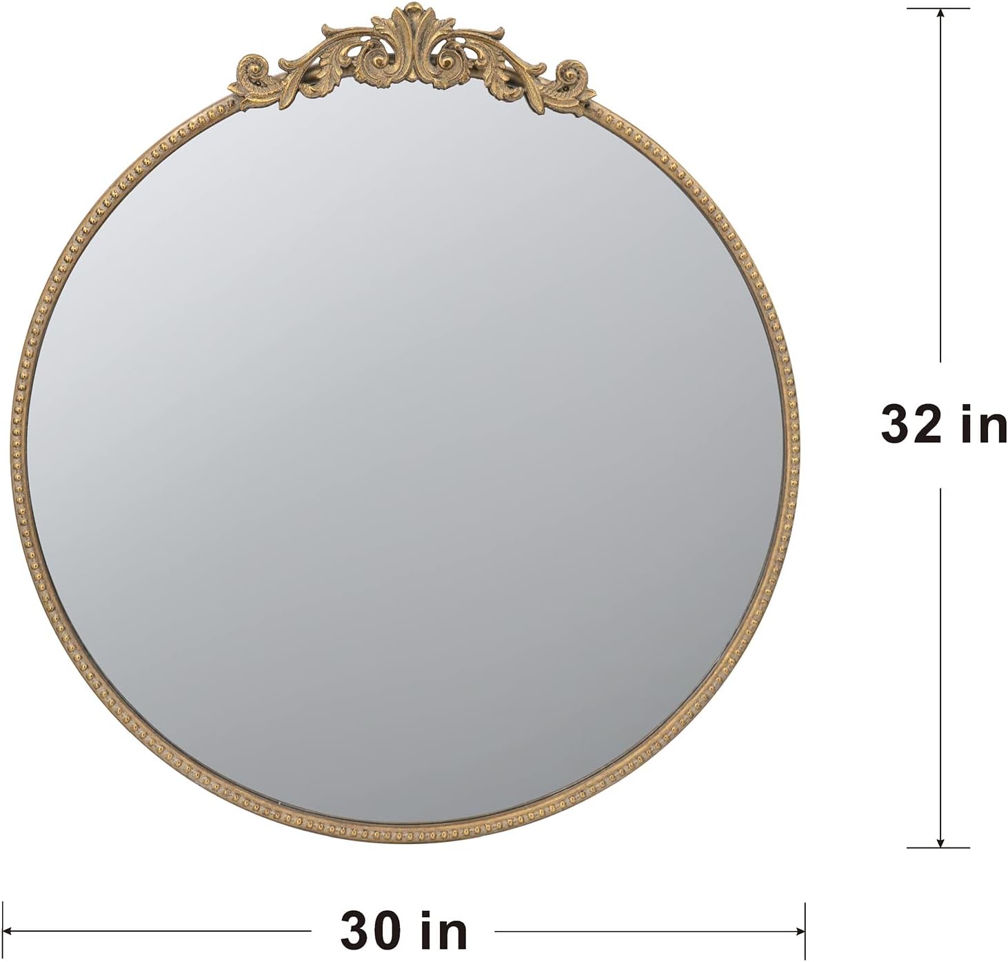 A&B Home Round Mirror, 30 inch Wall Mounted Mirrors with Circle Gold Metal Frame for Bathroom Bedroom Living Room Entryway (82189-GOLD-DS-amz)