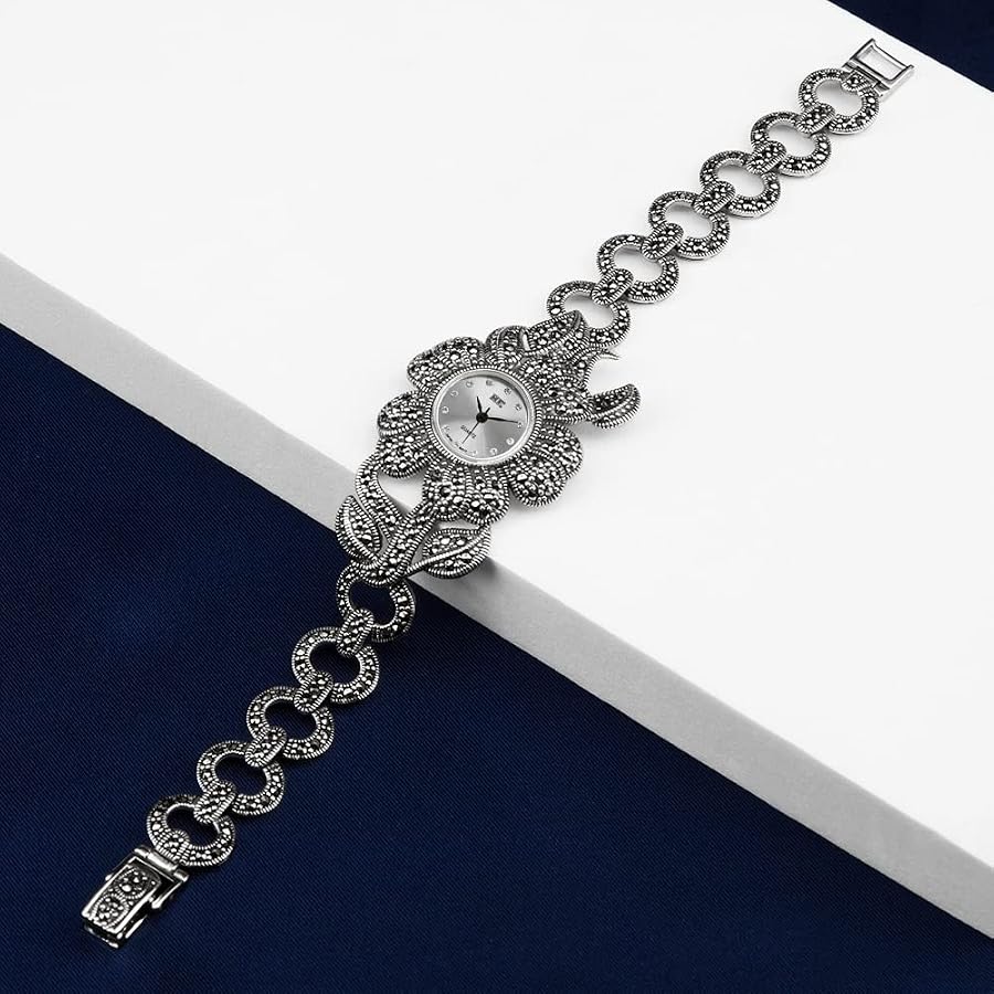Montre-bracelet Femme Quinn En Argent Sterling 925 Avec Chaîne Blindée - Occasion - Modèle #3