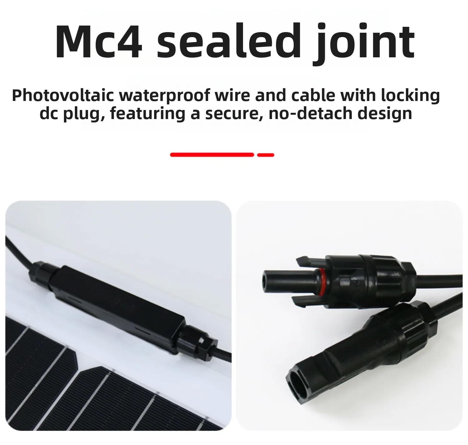 Półelastyczny, monokrystaliczny silikonowy panel słoneczny 18 V/36 V, wydajna konwersja, IP67, wodoodporny, nadaje się do kampera/kempingu/na zewnątrz (czarny, 80 W)