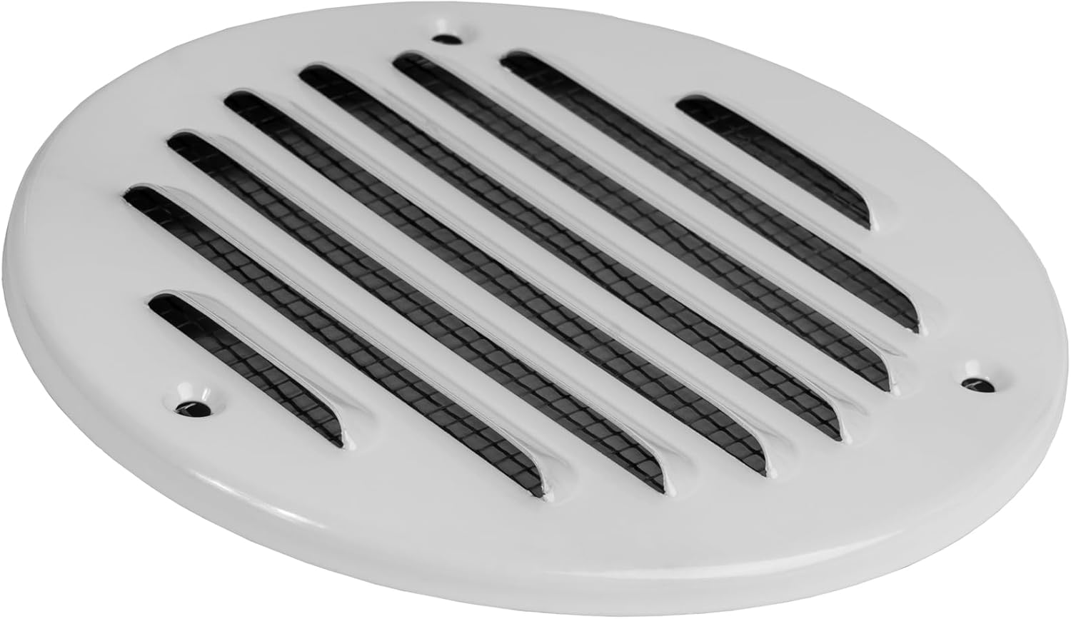 5-Pack 4 Inch (Opening size) Scratch Resistant White Air Vent Cover - Round Galvanized Steel HVAC Louvered Grille with Mesh Screen - Register Vent deflector for Bathroom, Kitchen, Home, Garage