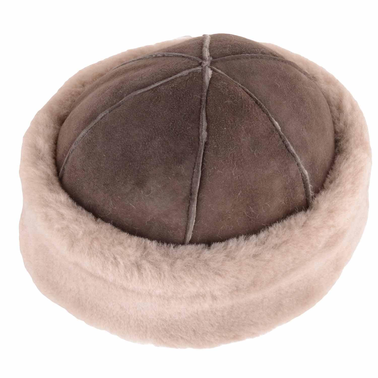 Snugrugs Women's Dark Vizon Genuine Double Faced Sheepskin Hat, Sheepskin Trim, Large