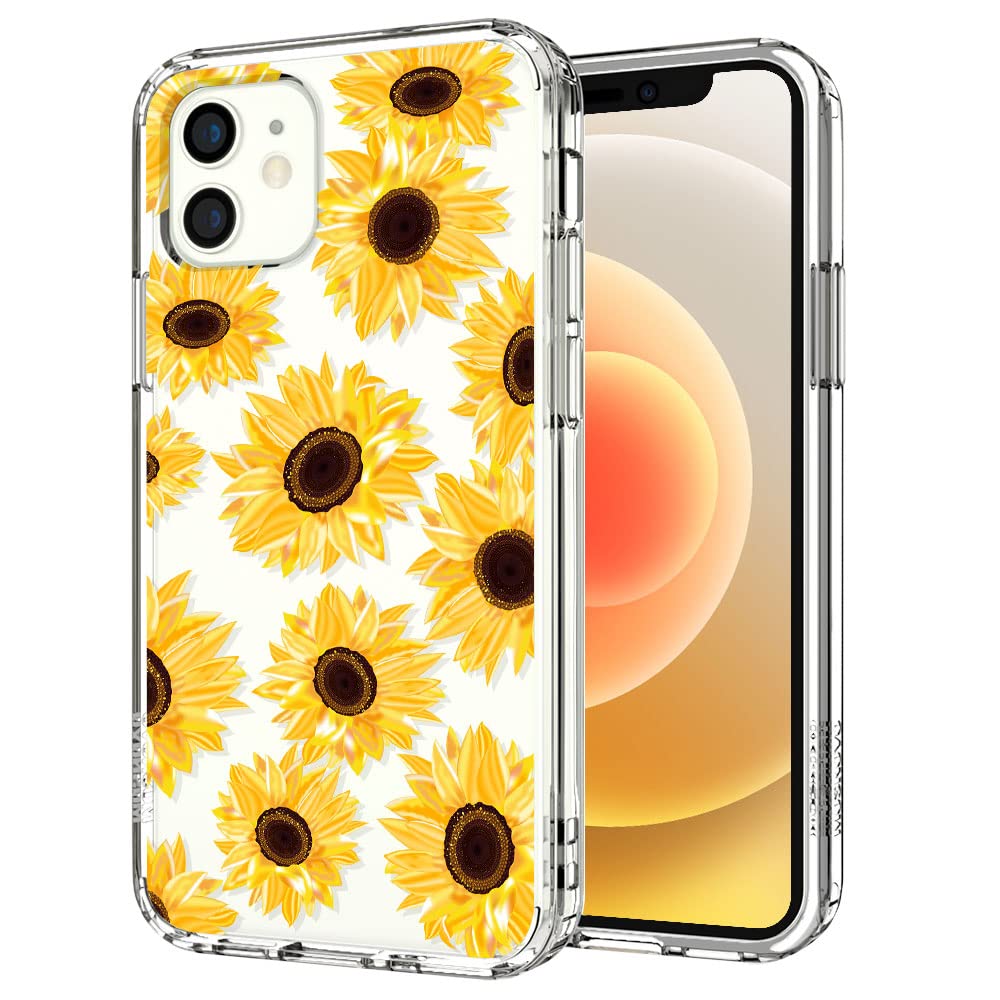 Amazon Com Mosnovo Compatible For Iphone 12 Mini Case Clear Sunflower Floral Flower Pattern Print Design Girl Women With Transparent Tpu Bumper Protective Back Case Cover For Iphone 12 Mini 5 4 Inch