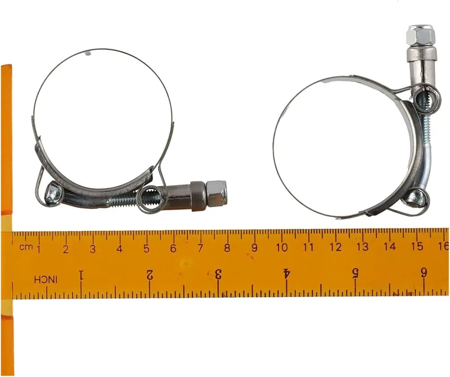 2 Pcs 1.5 Inch Stainless Steel T-Bolt Hose Clamps, Clamp Range 43-49mm for 1.5" Hose ID