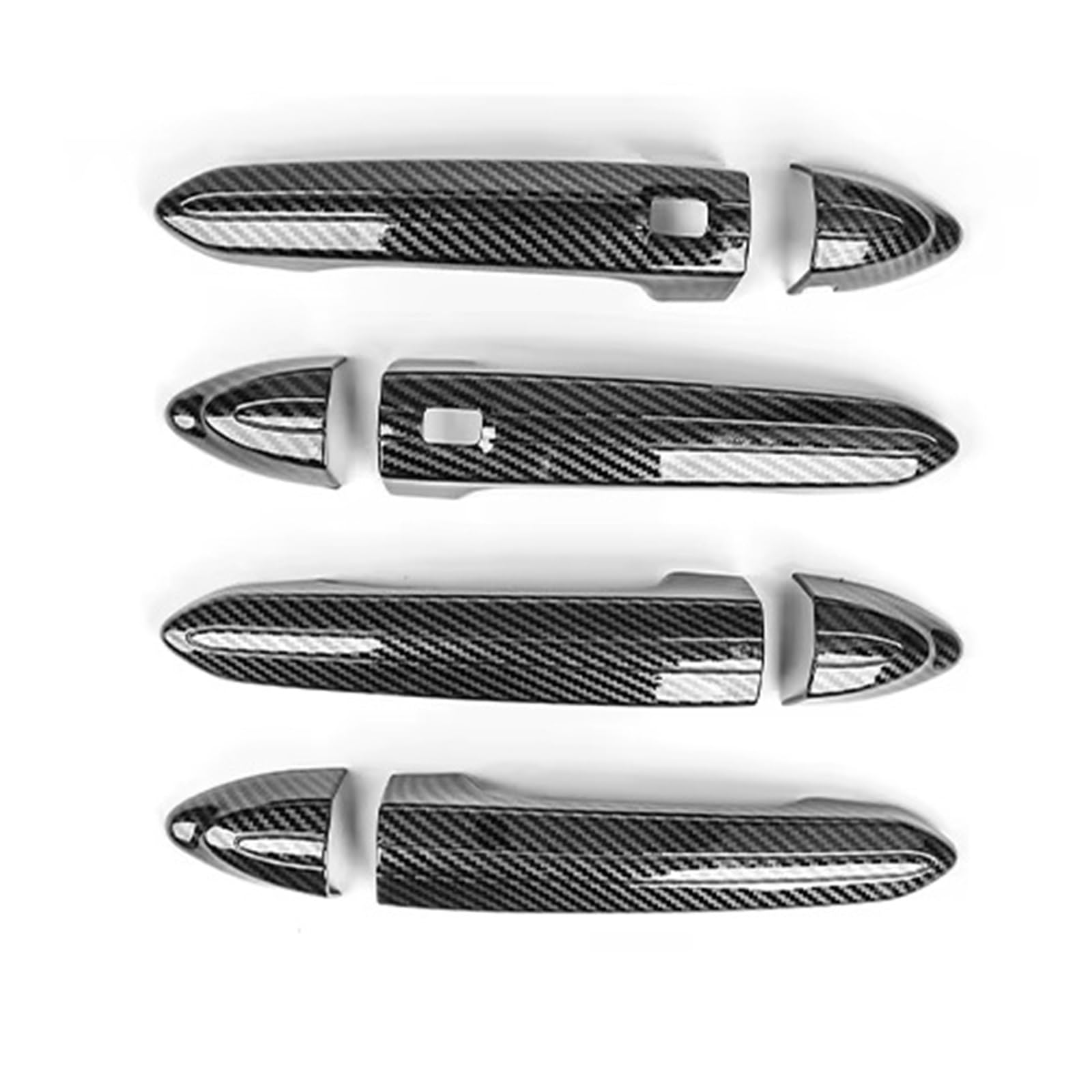 Cfdekoib Carbon Fiber Black Exterior Door Handle Cover Car Door Handle Trim Compatible With Genesis For G80 For Dh 2015-2020 Bowl Cover Ring Sticker Plus Pair Set Accessories
