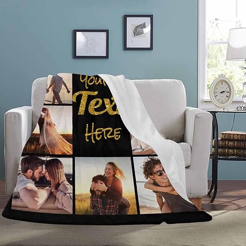 Miniatura 6 de YESCUSTOM Manta de fotos personalizada con collage con mis propias fotos, manta personalizada para él y ella, manta personalizada hecha en Estados