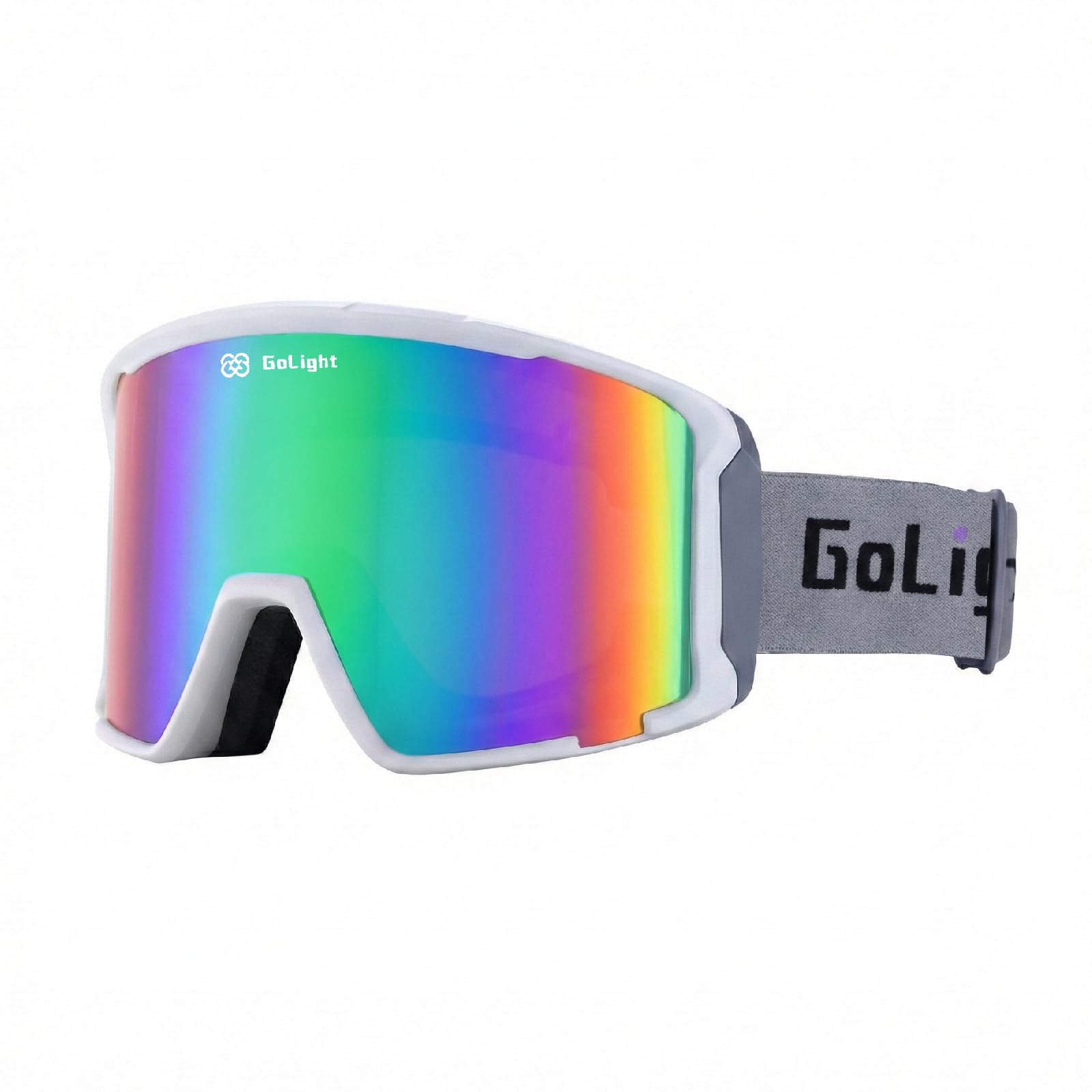 GoLight Gogle narciarskie dla mężczyzn i kobiet – XL OTG gogle śnieżne z podwójną soczewką przeciwmgielną, 100% ochrona UV400, bardzo szerokie dopasowanie