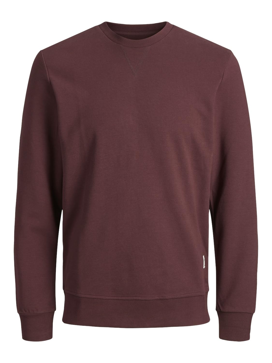 JACK & JONES Male Sweatshirt with Crew Neck Plain Sweatshirt with Crew Neck, Red (Port Royale/Reg), M