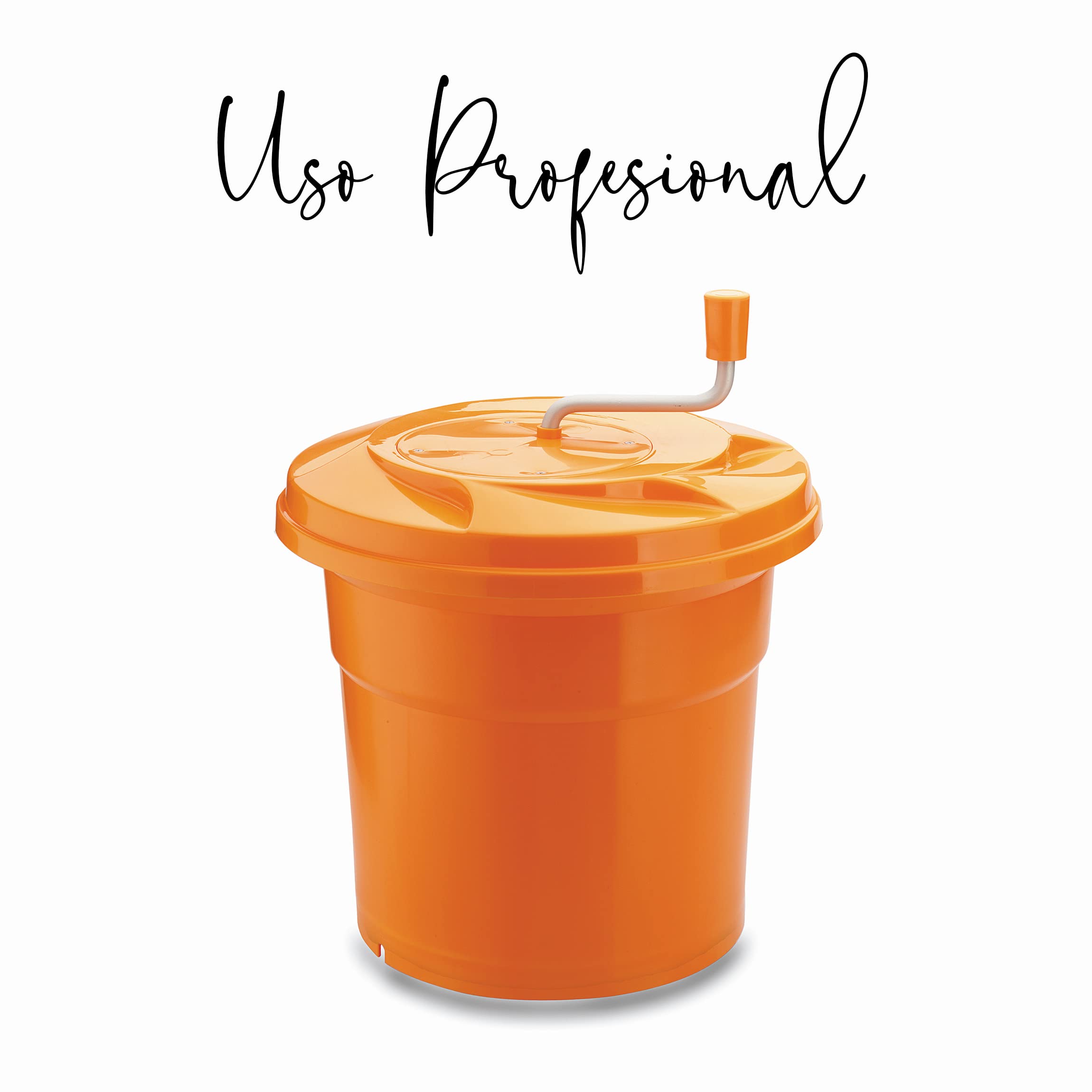 LACOR 61425 - Centrifuga Manuale 25 Litri - Arancione | Utensile professionale duraturo; progettato per prestazioni ottimali e una pulizia rapida in lavastoviglie
