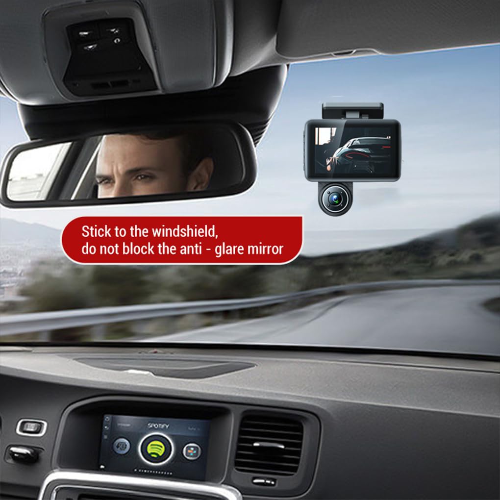 Dash Cam a 3 Per canali DVR per auto a 3 obiettivi, anteriore e posteriore, registratore interno per auto, registratore video, telecamere per, sensore G
