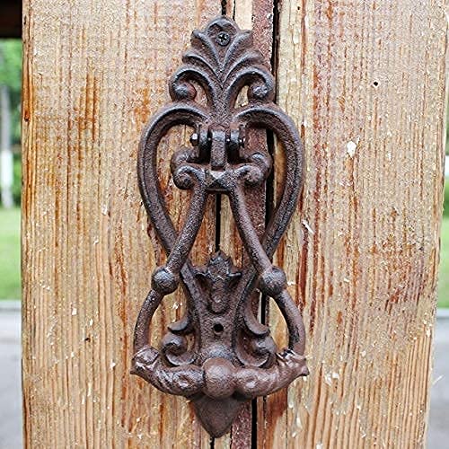 Heurtoir de porte en fer forgé orné d'un hibou décoratif d'exception