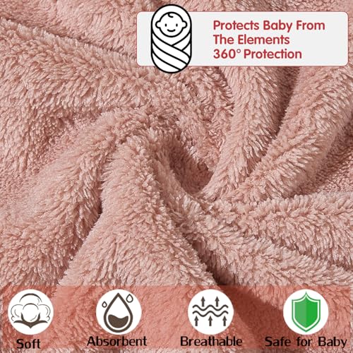 BEFACL 6pack Hooded Baby Towels, Premium Ultra Soft Absorbent Coral Fleece Baby Bath Towel for Newborns, Toddlers, and Kids, 32x32 in Natural Baby Stuff Towel with Hood for Boy and Girl - Thumbnail 3