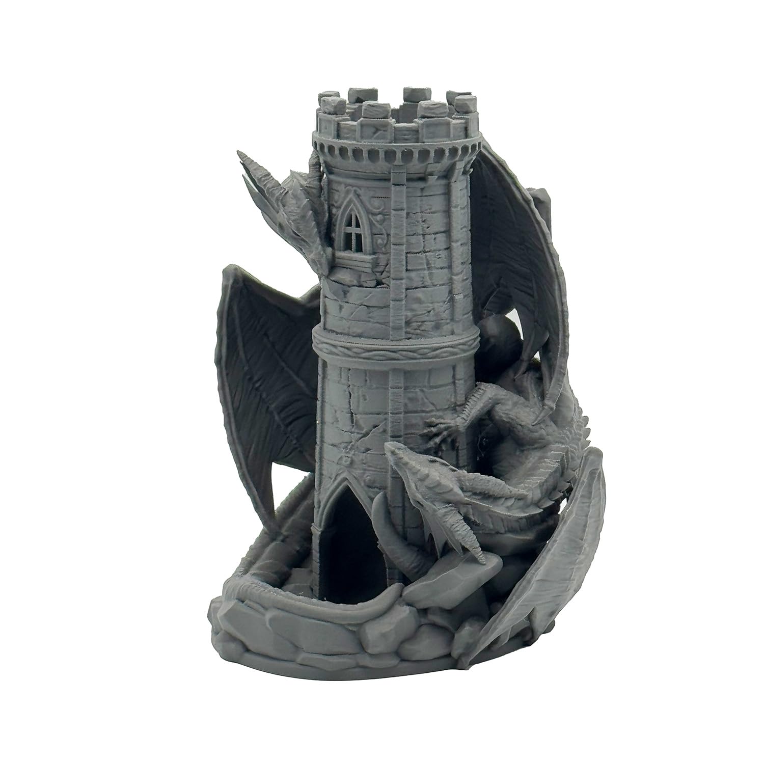 Drachen Würfelturm für Würfel bis 25mm | DND Dragon Dice Tower Made in Germany | Tabletop Rollenspiel Pen & Paper DSA Fantasy Deko | unbemalt zum Bemalen | Geschenkidee Spielleiter