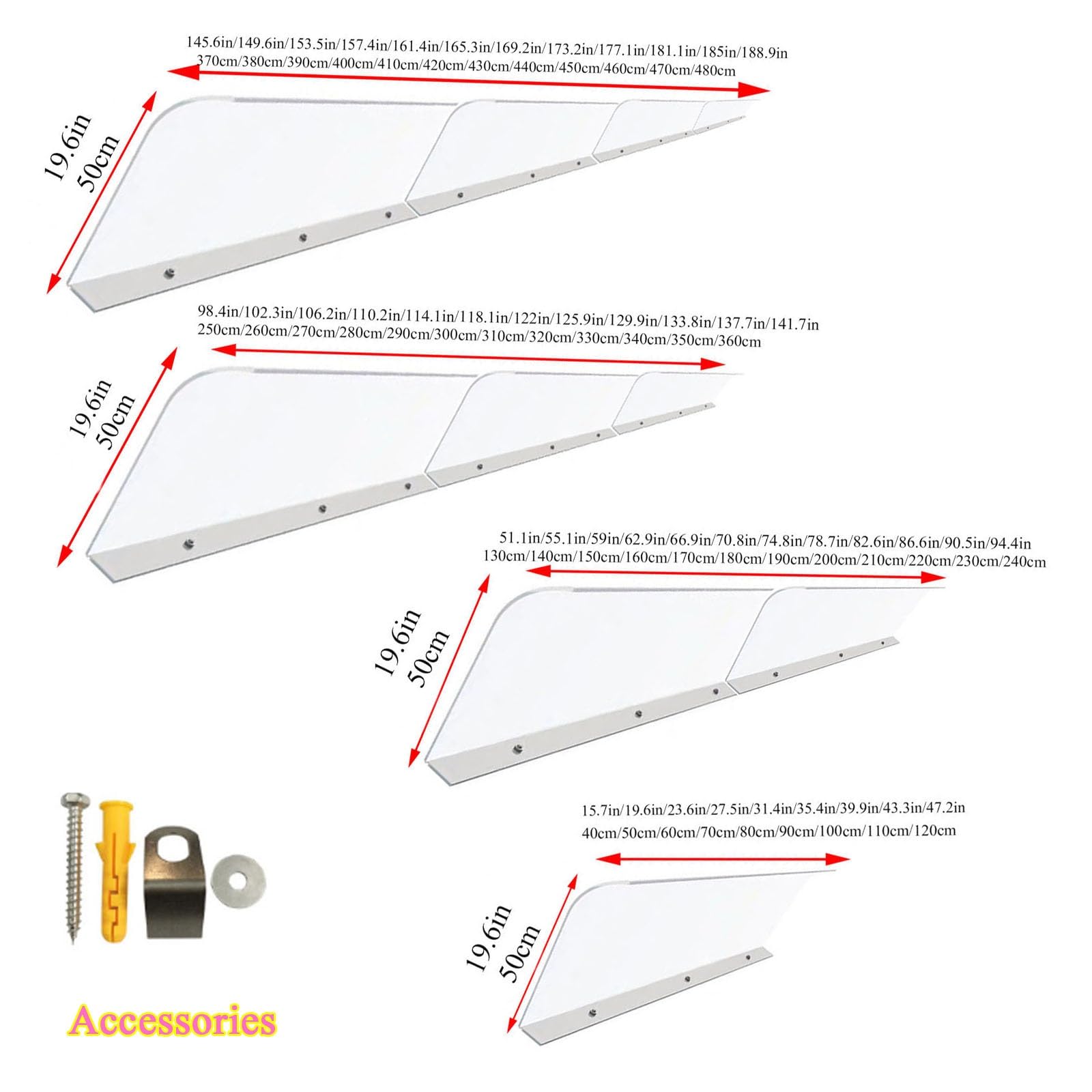 Transparente, unsichtbare Regenschutzabdeckung, Regenschutz for Haustürüberdachung, unsichtbare Regenschutzabdeckung for Fenster, Regenmarkise geeignet for Türveranda(Stand,310cm/122in)