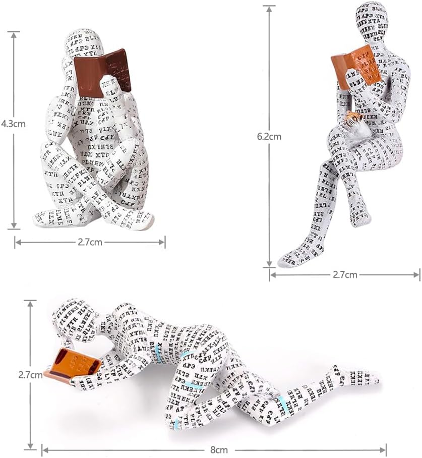 Modern Reading Woman Figurine - Home Decor Pulp Thinker Statue, Reading Women Sculpture Decoration for Home, Office, Living Room and Bookworms Abstract Thinker Statue for Shelf, Desk or Table