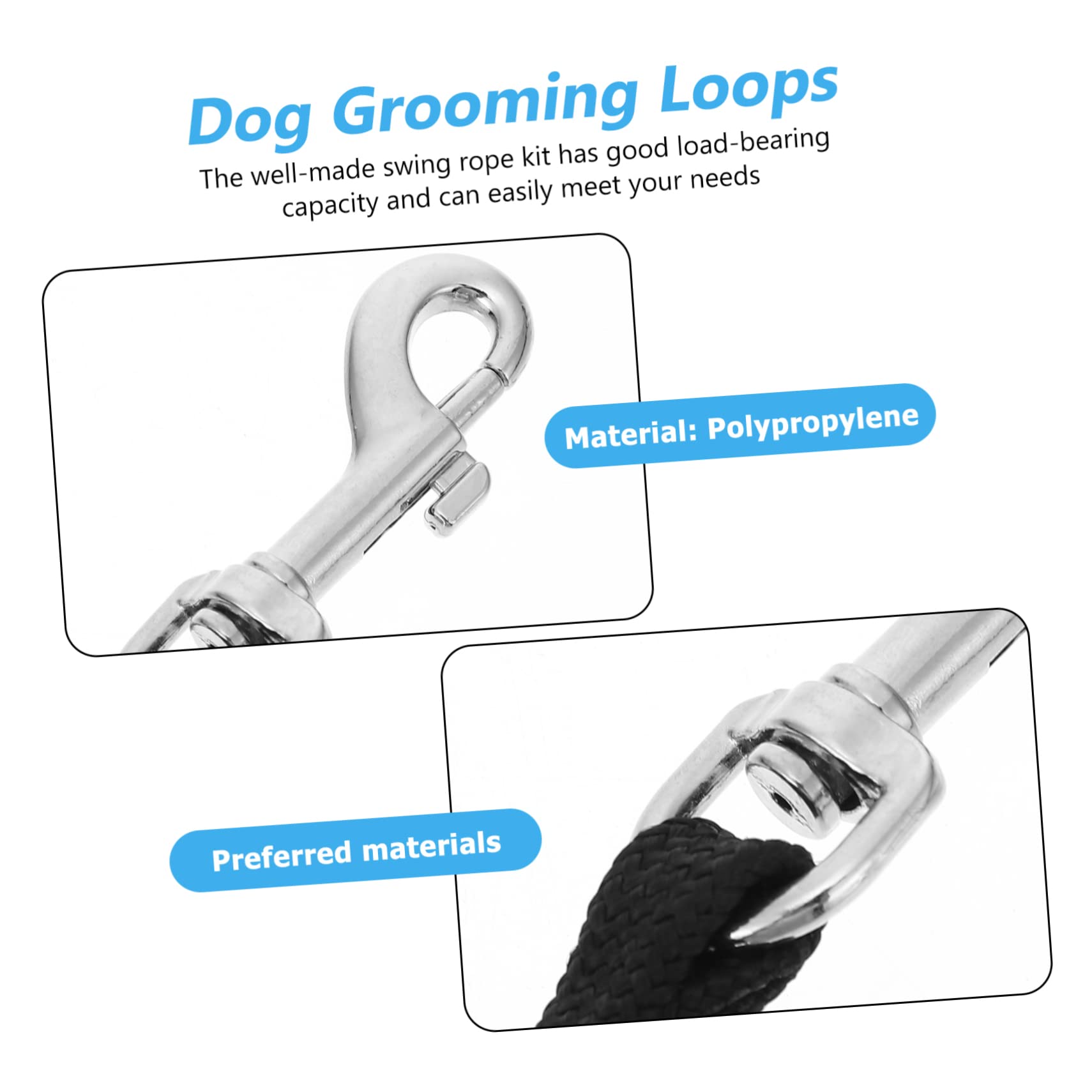 VILLCASE 2sets Pet Grooming Rope Dog Leash Double Clip Dog Accessories Bath Harness 2pcs*2