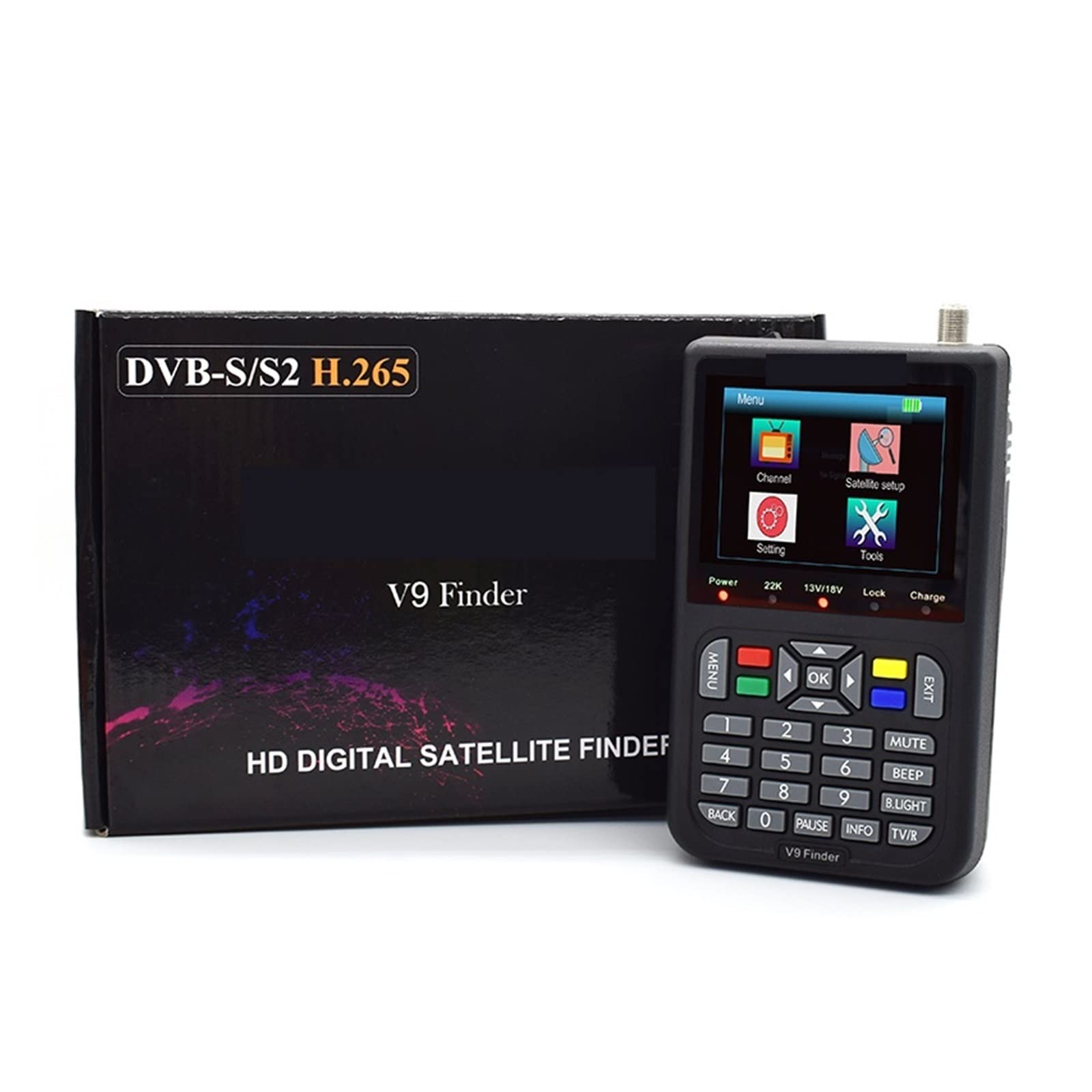Buscador de señal satelital V9 Detector HD DVB-S2 V8 con Pantalla Digital LCD 3.5 Pulgadas Decodificador del Receptor