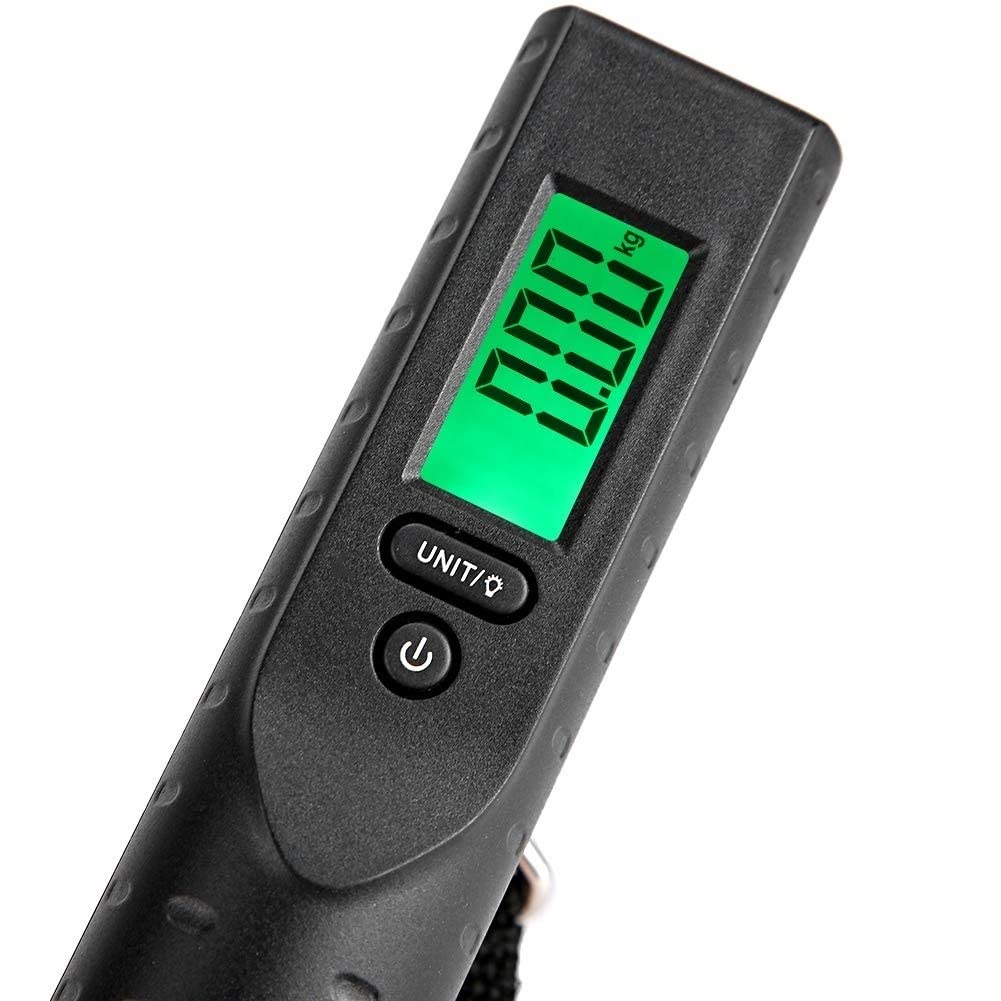 Przenośna waga do bagażu, cyfrowa waga do bagażuWaga do bagażu, waga do bagażu, cyfrowa ręczna waga do bagażu, waga podróżna do bagażu z podświetlanym wyświetlaczem LCD, odpowiednia do podróży/ważen