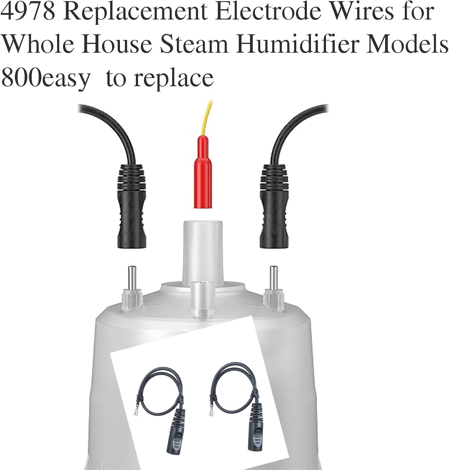 humidifier Electrode Wire 4978 Replacement Electrode Wires for AprilAire Whole House Steam Humidifier Models: 800, 800LC, 801, 865, 866 (Pack of 2)
