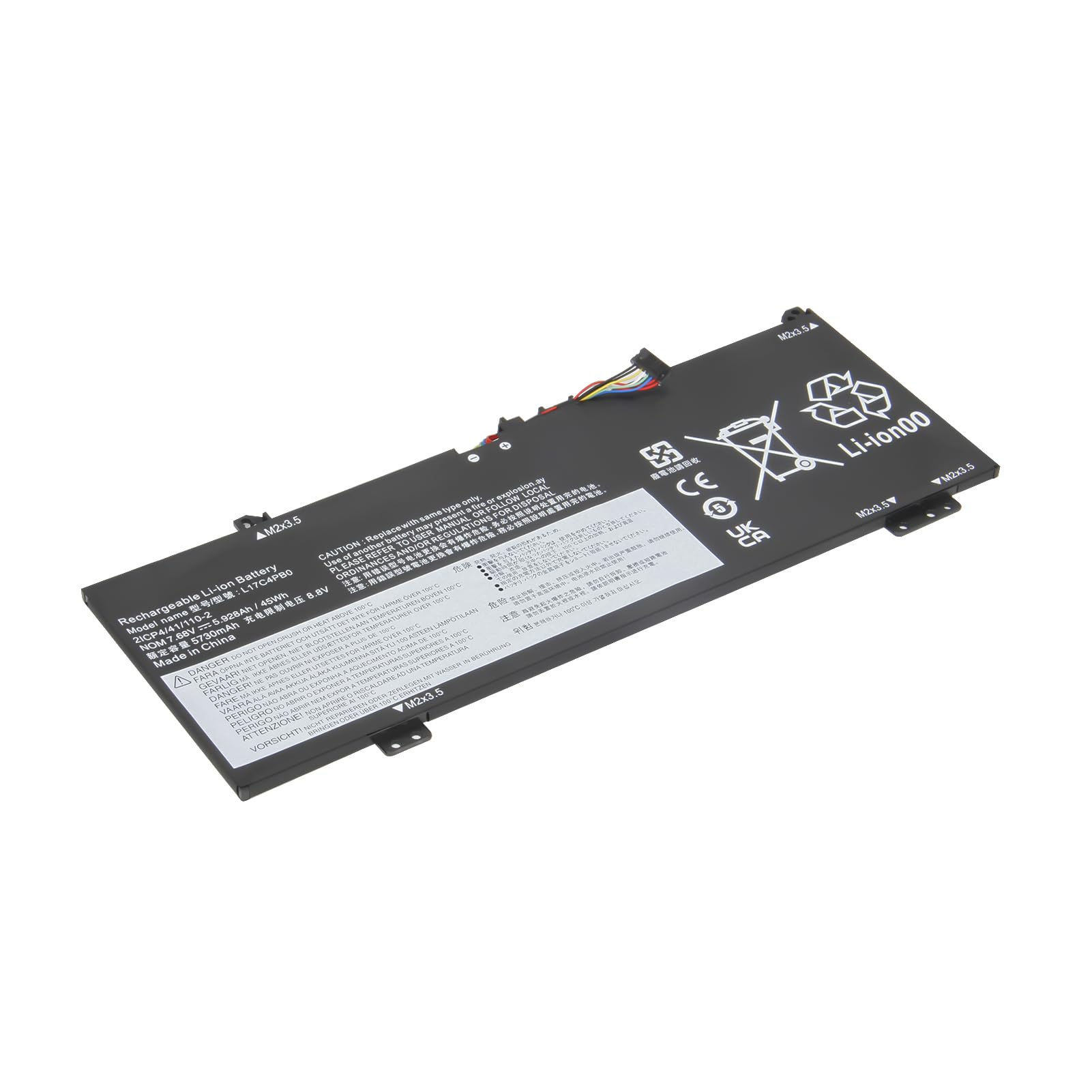 L17C4PB0 Batería para Lenovo IdeaPad 530S-14IKB 530S-14ARR 530S-15IKB Yoga 530-14IKB 530-14ARR Flex 6-14IKB 6-14ARR Serie L17M4PB0 L17C4PB0 2 L17 M4PB2 5B10Q16066 5B10QQQ16067 7.68V 45Wh