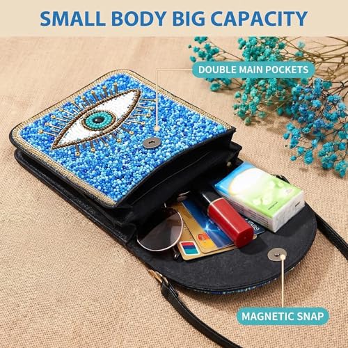 Image of Small Crossbody Bags for Women Designer Cell Phone Bag Boho Shoulder Wallet Purse
