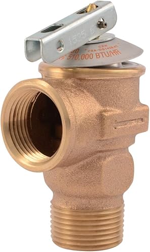 Cash Acme Válvula de liberación de presión de alivio de seguridad F-30 de 34 pulgadas, accesorio de fontanería de latón, 20166-0030