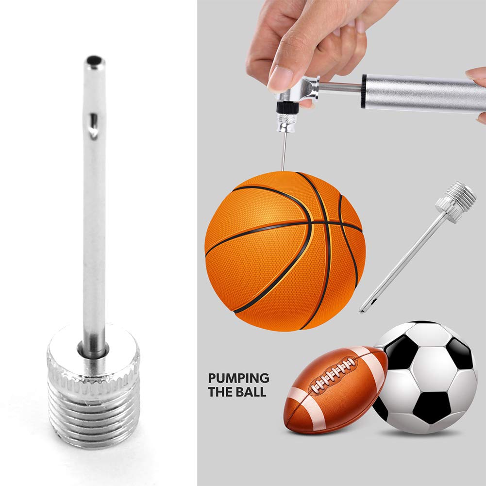 Aguja de bomba de bola infladora de acero inoxidable para inflar pelotas deportivas, fútbol, baloncesto, fútbol, rugby, netball, voleibol, balonmano, pelotas de waterpolo
