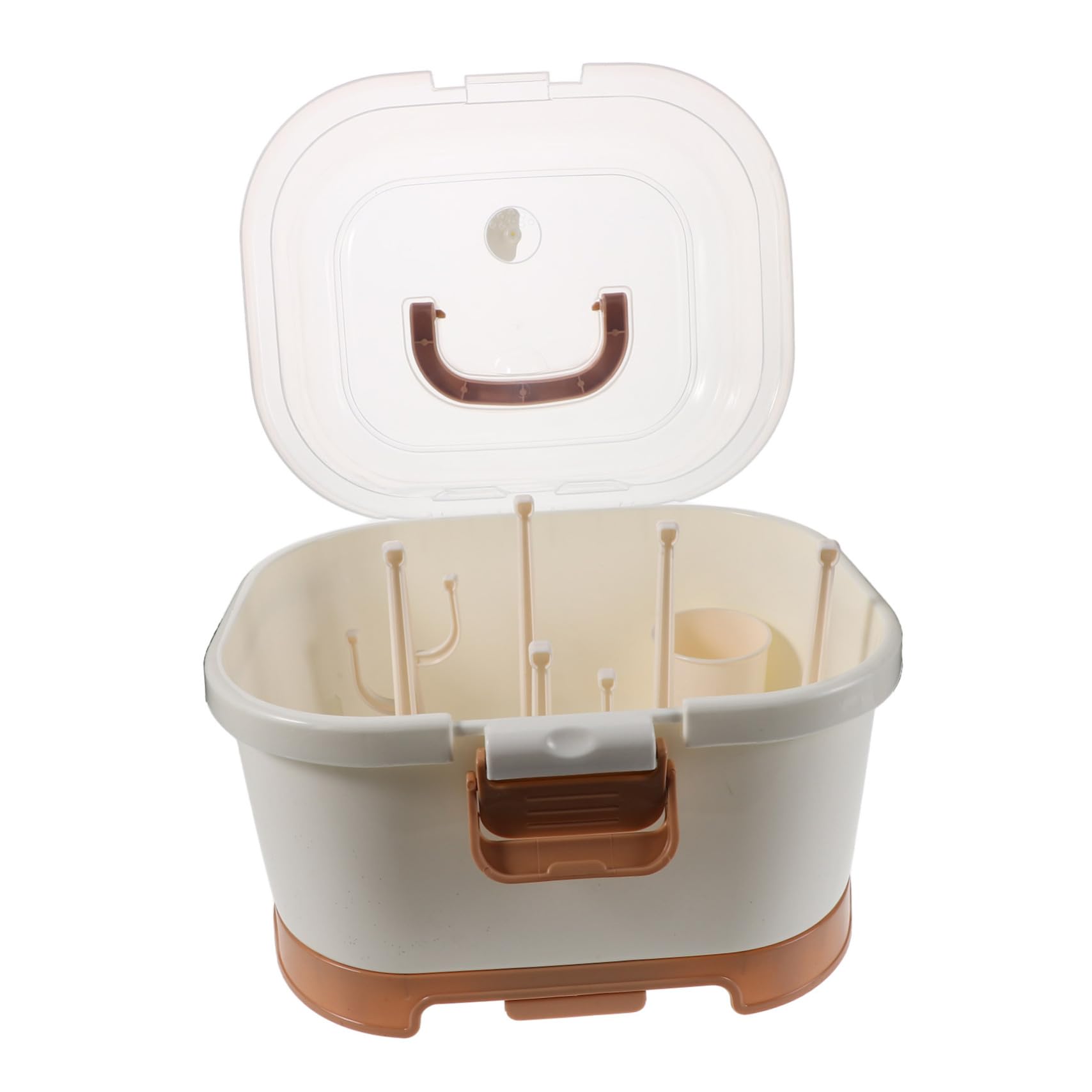 ORFOFE Contenitore per Biberon di Capacità con Coperchio Scolabiberon Portatile e Organizer per Biberon per Riporre Oggetti Essenziali in Modo Ordinato