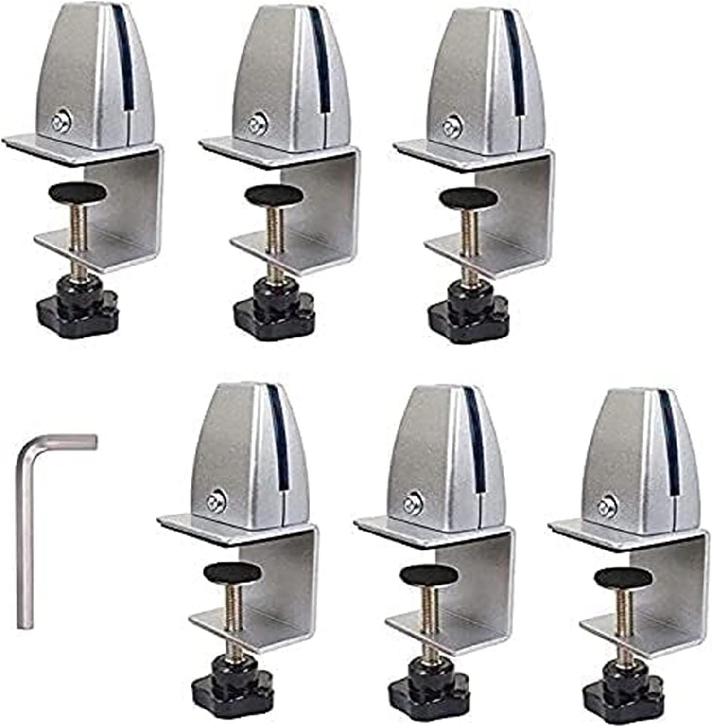 Shelf Support Clips, Partition Clamp Aluminum Alloy Baffle Fixing Clamp Office Partition Clamp Fixing Clamp Glass Screen Fixing Clamp Alloy Screen Clamp(Silver)