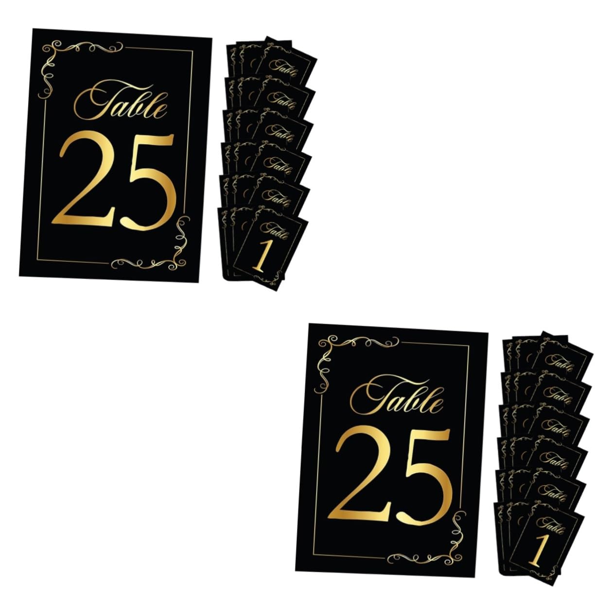 MAGICLULU 2 Sätze Tischkarten Hochzeit Schwarz Goldene Tischnummern Mit Doppelter Folierung Für Hochzeiten Geburtstagsfeiern Und Events Dekorative Nummern Für Cafés Und 30 Stück * 2