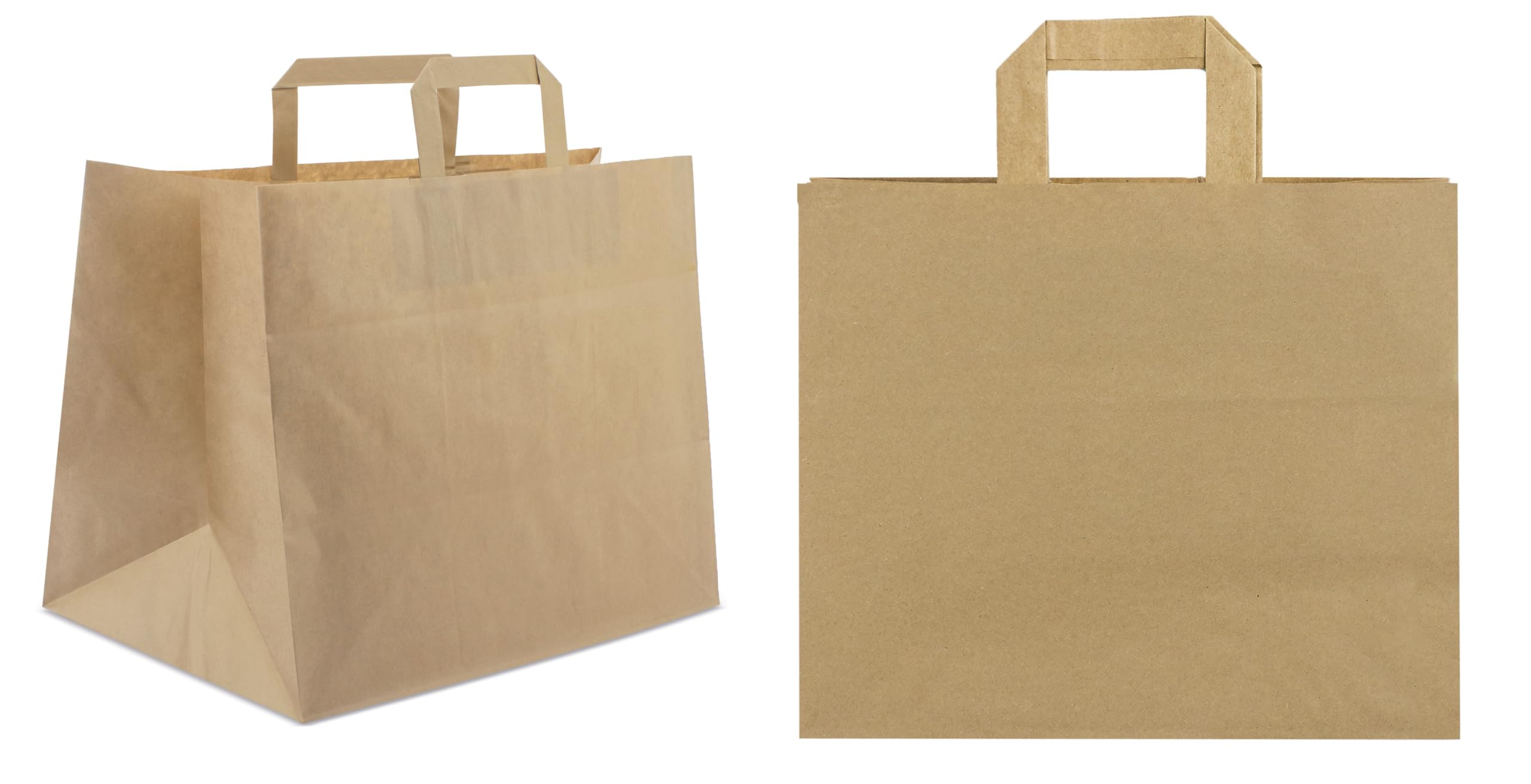 Bolsa de papel comida para llevar take away FAST FOOD XL medidas 32 X 27 X 21 CM color marron Kraft en caja de 250ud