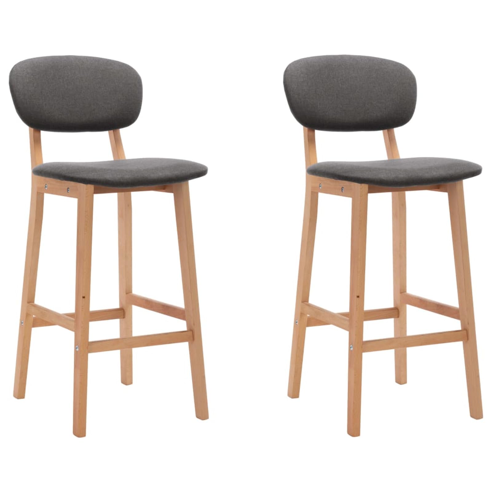 Homgoday Taburetes de bar, 2 unidades, gris oscuro, de tela, silla de oficina, silla de oficina, bar, silla de escritorio para salón o dormitorio