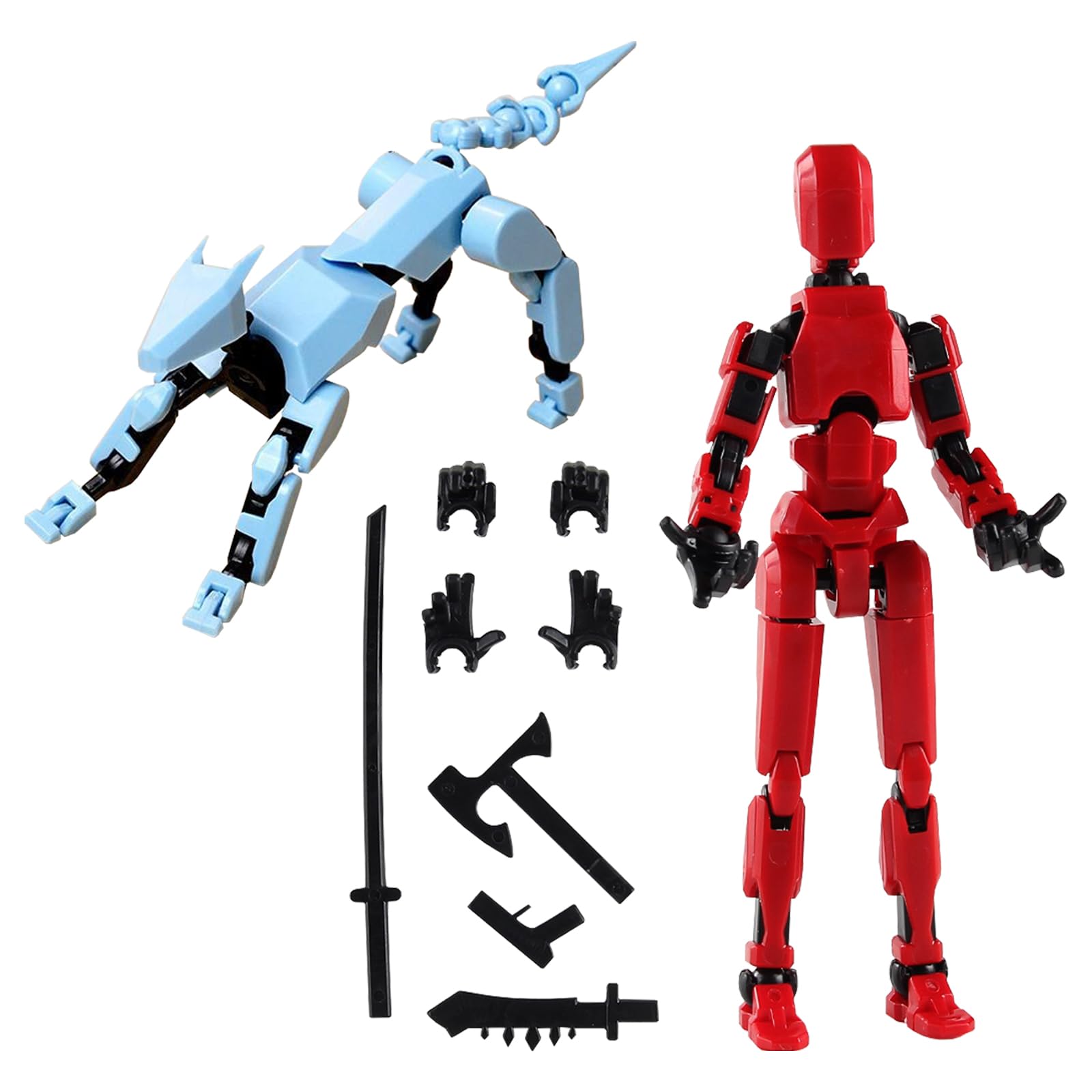 ASQzhuLIWing 2Pcs Robot Activity ModelT13 Action FigureDog with ArticularsMulti-Jointed Movable Robot 3D Printed Mannequin Dummy 13,Animal 3D Printed DIY Model for Room Living Room Sofa