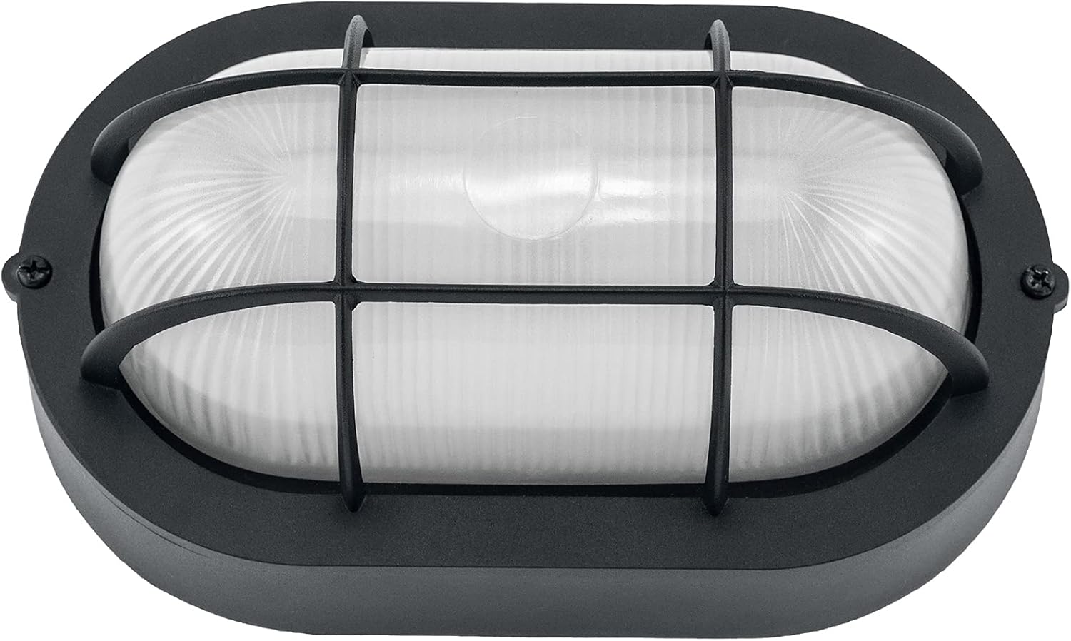 Outdoor LED Bulkhead Light 6W 520 Lumens 5000K Daylight Dimmable Flush Mount Ceiling Light Wall Lantern Aluminum Housing Black 1 Pack
