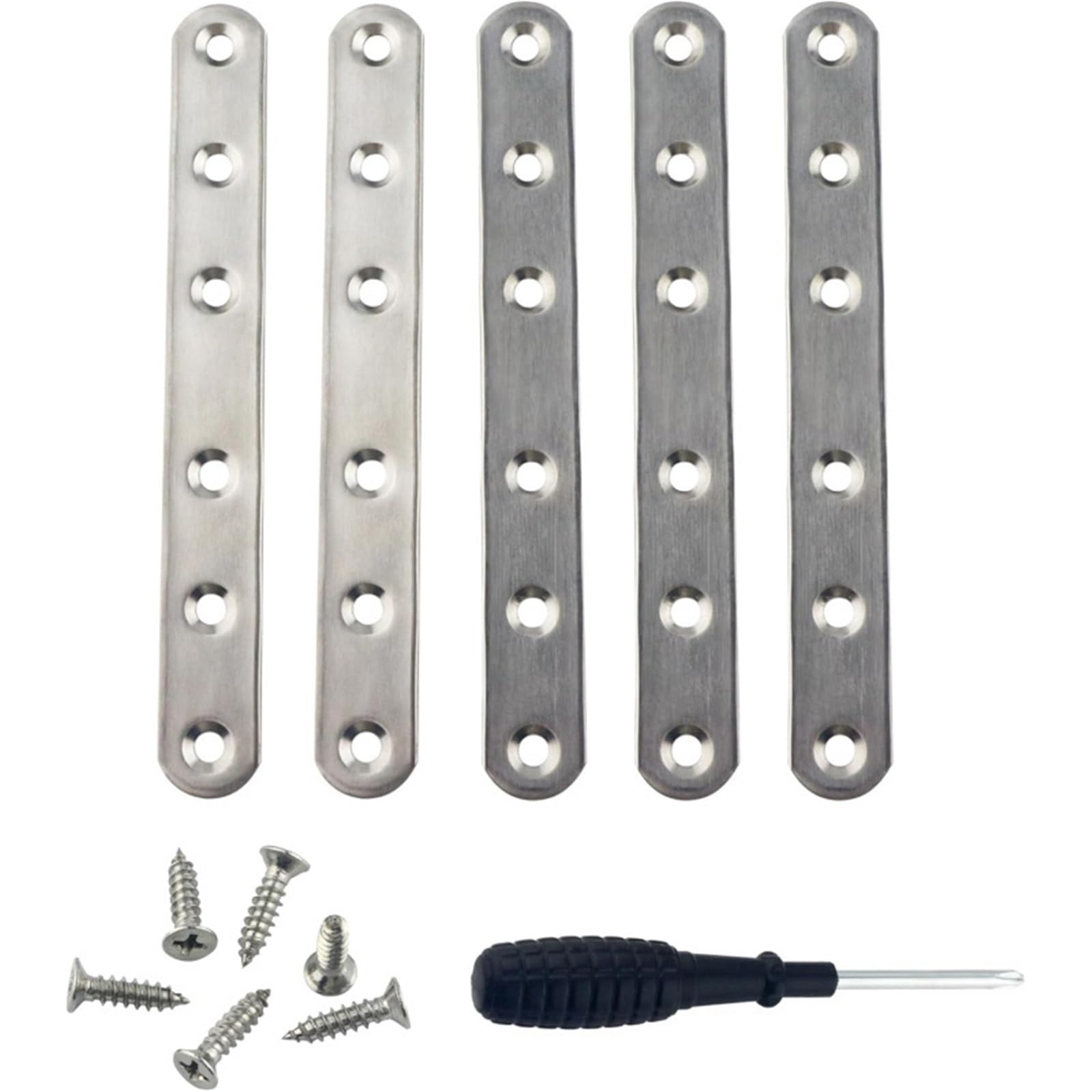 Squadrette Angolari Staffa angolare piatta in acciaio inossidabile argento da 5 pezzi in 16 dimensioni for la riparazione di ripiani armadietti in legno(20x158mm 9pcs Black)