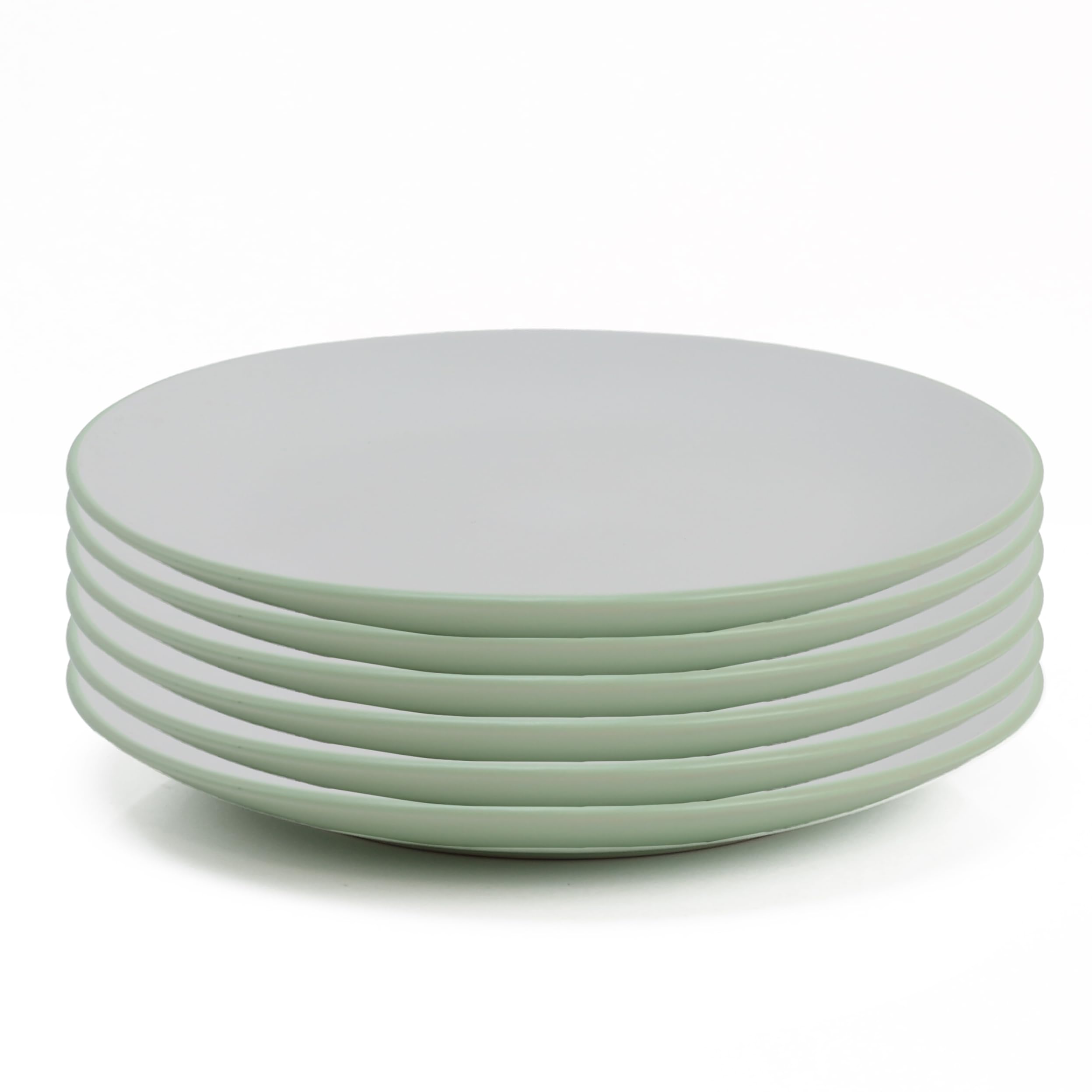 DIVCHI Dinner Plates Set of 6 Large Plate Sets Round Tableware Plates for Salad, Dessert, Pasta - Dishwasher, Microwave, Oven Safe, 26.5cm, Green