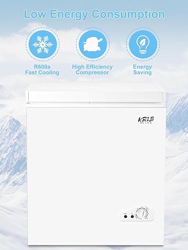 Miniatura 2 de Congelador de pecho de 7.0 pies cúbicos, mini 7 engranajes, control de temperatura, congelador profundo compacto con puerta abierta superior y cesta