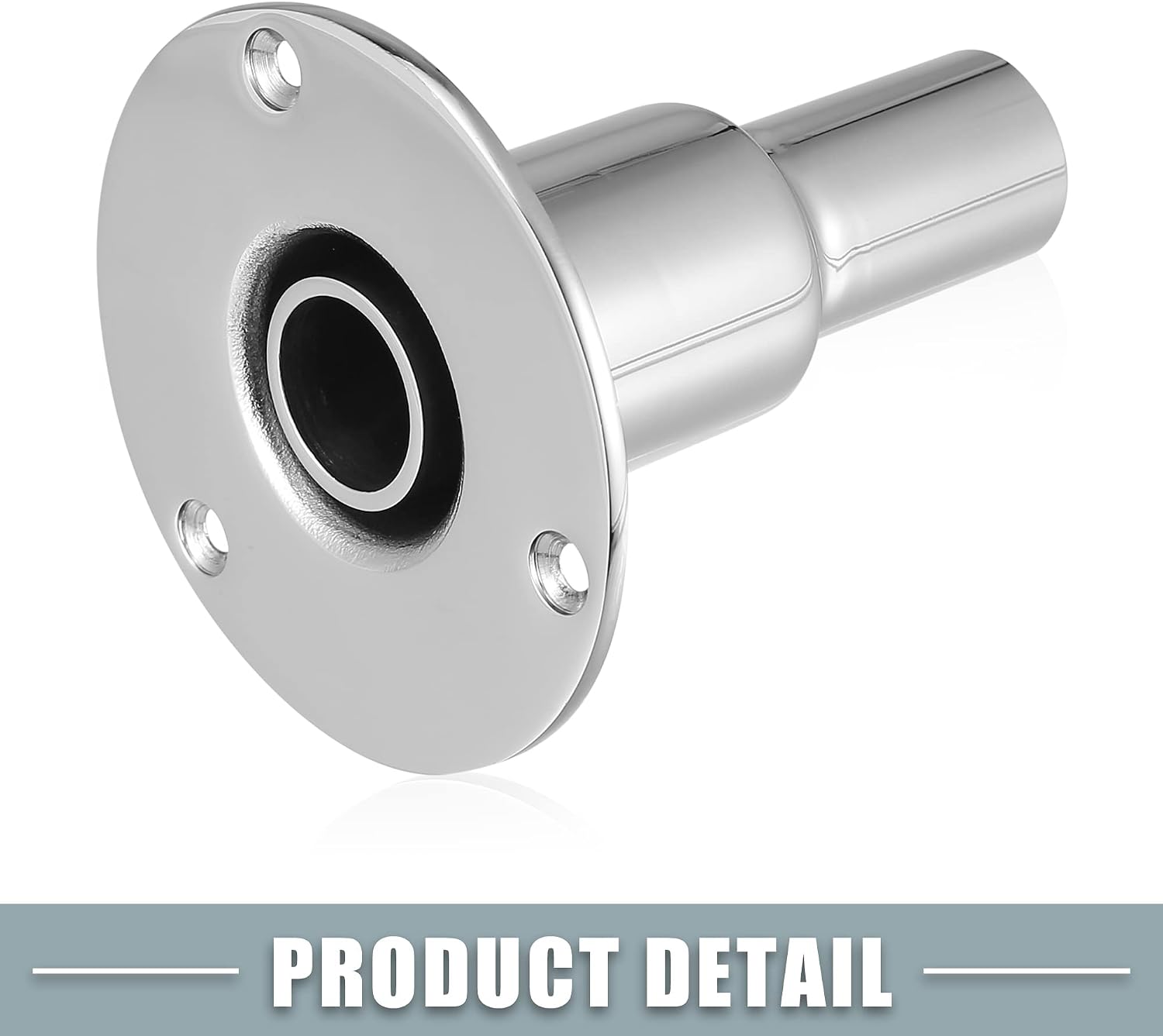 Straight Thru Hull Exhaust Skin Fitting with Screws and Nuts for 24mm 0.94 Inch Tube Pipe Stainless Steel