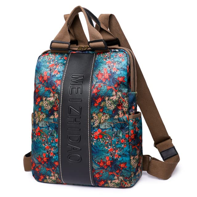 fashionAE - 4 patterns Апti Тһеft Women Backpack Durable Fabric OxFords School Bag Pretty Style Girls School Backpack Female Travel Backpack (qiu feng ye)