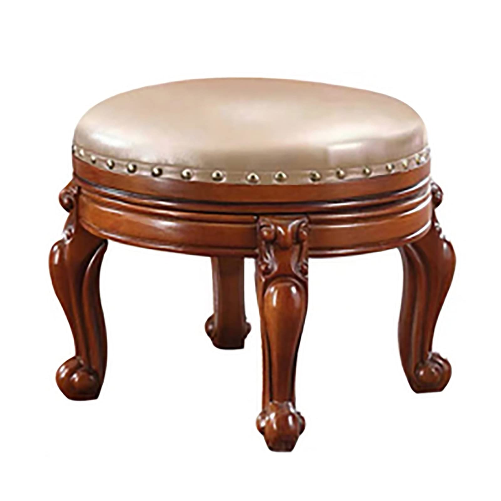 Tabouret repose-pieds vintage de salon en bois massif